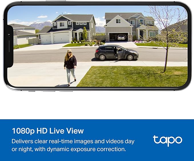 Tapo by TP-Link Wireless Outdoor Security Camera, 1080P, Up to 180 Days Battery Life, Free Person Detection, SD/Cloud Storage, Spotlight Color Night Vision, Alarm, No Hub Needed, Black, C403
