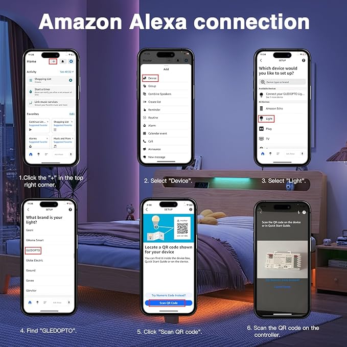 GLEDOPTO Alexa Connect Kit Matter LED Strip Light Controller RGBCCT PWM Dimming Work with Matter Echo Device Zero Touch Pairing Easy Wiring for RGBCCT Analog Strip Light (Matter Hub Require)