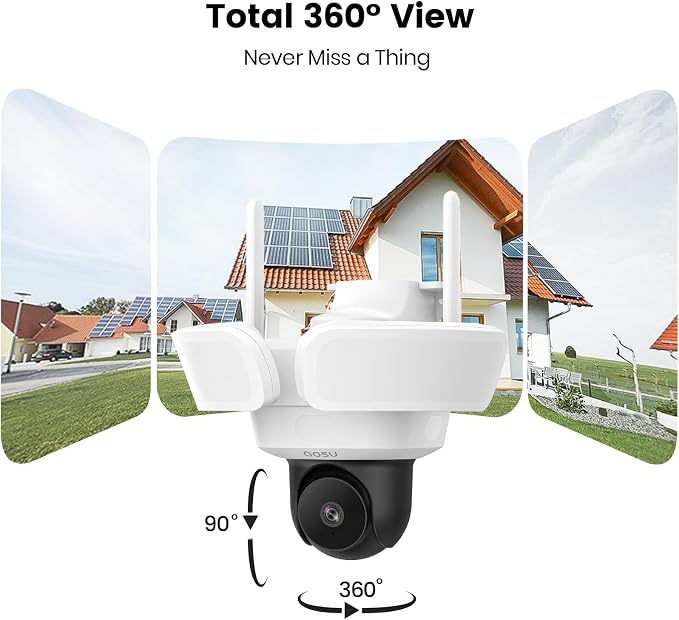 aosu Floodlight Camera Wired, 3K UHD Security Camera Outdoor, 360° Coverage - Image 8