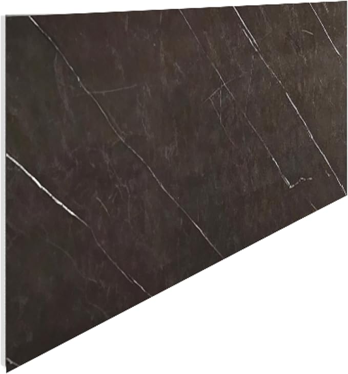 Dundee Deco Faux Marble Wall Panels - Sample - Glossy, Waterproof Indoor Wall Cladding - Chocolate Brown, White Veins - Sample 6" x 6"