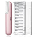 Dermaplaning Tool for Women Face - Edge Technology Sonic Dermaplane Razor for Facial Exfoliation & Peach Fuzz Hair Removal with 10 Refill Blades (Pink)