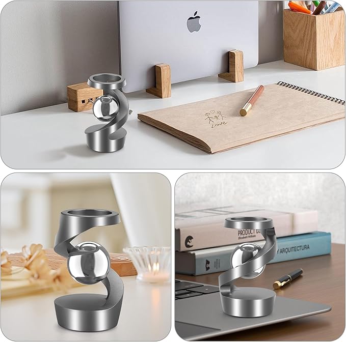 Kinetic Desk Toys, Kinetic Spinning Desk Toy, Desk Fidgets for Adults for Office, Fidget Toys for Kids Anxiety, ADHD (Grey)
