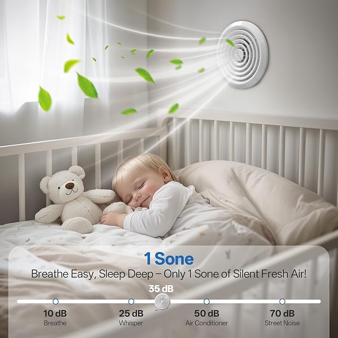 Hawkrown 8 Inch Round Bathroom Exhaust Fan，110 CFM 1 Sone Powerful and Quiet Bathroom Ventilation, Replacement for Mobile Home，Through Wall Vent Fan, Easy Install