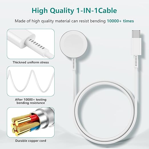 Upgraded Apple Watch Charger, Magnetic Fast Charger, USB C Charger Block Plug - Image 5