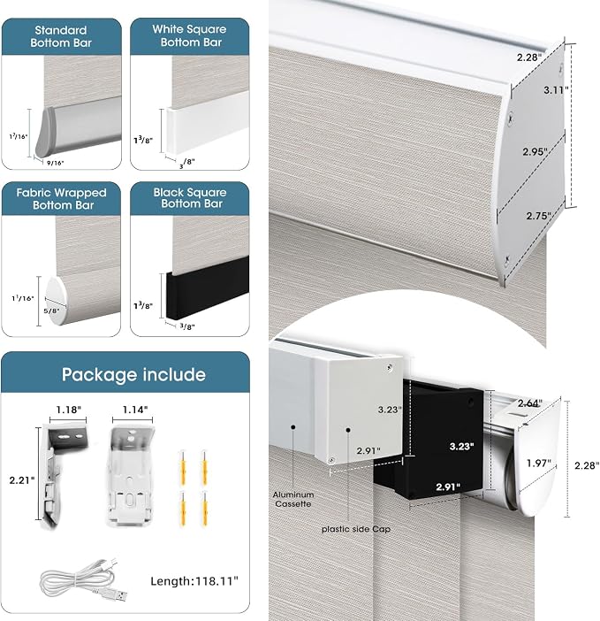 SmartWings Motorized 100% Blackout Shades Blinds, Custom Size, Cordless Window - Image 4