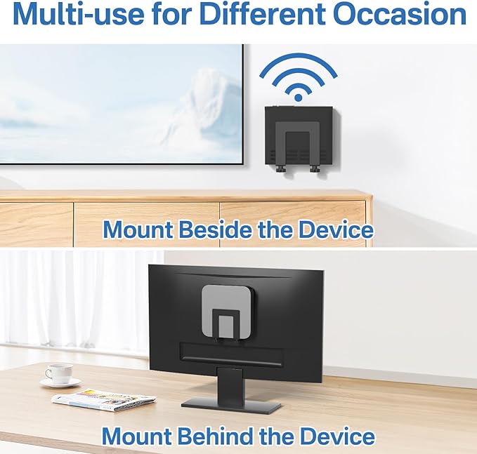 Adjustable Wall Mount for Cable Box | Router Mount | Modem Mounts, Cable Box Mount Behind TV for Streaming Media, DVD Players and More Small or Narrow Devices Shelf