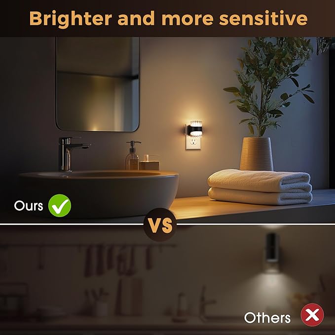 L LOHAS LED Night Light, Modern Night Lights Plug into Wall,2 Pack 3000K/4000k/5000K Adjustable Color Temperature Night Light,Dimmable Nightlights with Dusk to Dawn Sensor for Rooms Bathroom Hallway