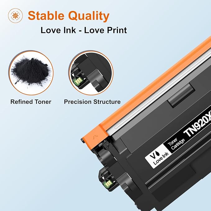 VLOVEINK TN920XL TN920 Toner Cartridge Compatible for Brother TN920XL TN920 TN920UXXL TN920XXL Work with Brother HL-L6210DW MFC-L5915DW HL-L6210DWT HL-L5210DWT MFC-L5710DW Printer (2 Pack, with Chip)