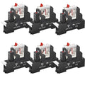 6Pcs 12 Amp Power Relay Switch Electromagnetic with Test Button 110V 120V AC SPDT 1NO 1NC Socket Base with LED Light UL Certification