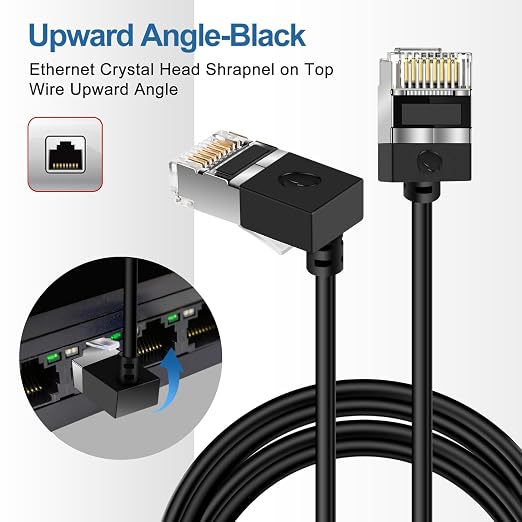 Flexible Cat 6 Ethernet Cable 270 °Upward Angle 10 Feet, Ultra Thin & Slim Rj45 - Image 5