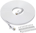 BUSOHE Cat6 Ethernet Cable 20 FT White, Cat-6 Flat RJ45 Computer Internet LAN by BUSOHE