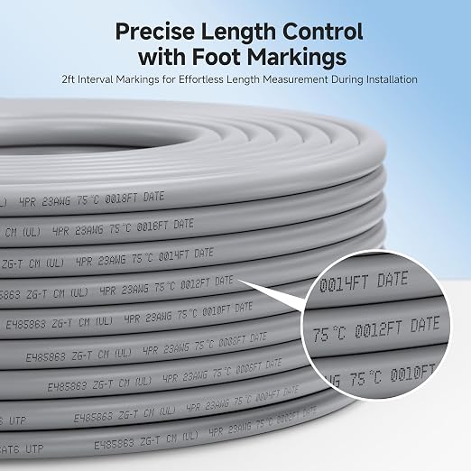 Cable Matters 10Gbps in-Wall Rated 23AWG Bare Copper Cat 6 Cable - 1000ft - Image 4