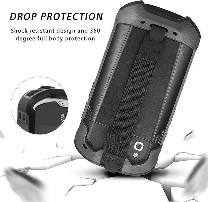 IYOUBOL Protective Cover Bumper Case Rugged Boot with Hand Strap for Zebra TC51 TC510K TC52 TC56 TC57 Black