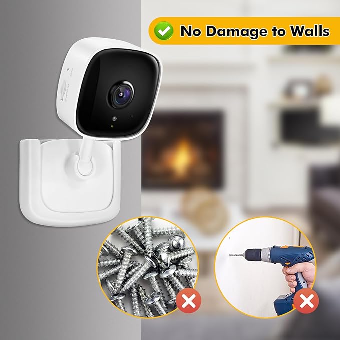 4 Pack No Drill Tapo Camera Mount, Strong Adhesive Durable Wall Mount Stand Fits - Image 5