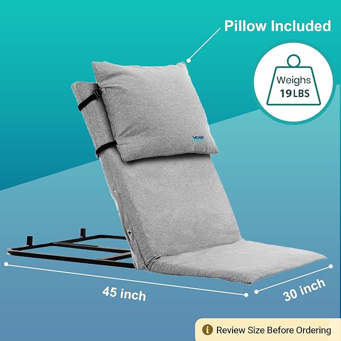 Electric Lifting Backrest for Bed by Mobi-Back, Medical Back Pillow with Electric Pump System, Used by Pregnant Women, Elderly for Sit-Up in Bed - Gen 2.