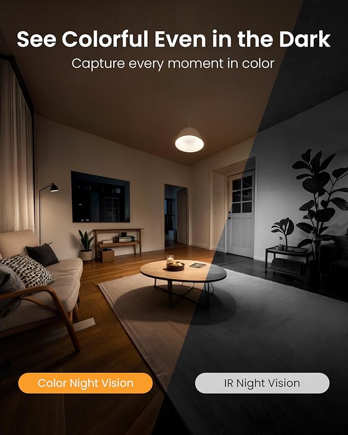 Anlapus 2 x A51D 4MP Dual Lens(2MP+2MP) Indoor Security Camera, Motion Detect, Auto Track, Plug-in, 360° WiFi Pan/Tilt Camera, 2.4GHz WiFi, Two-Way Talk, Light & Siren Alert, Memory Card Not Include