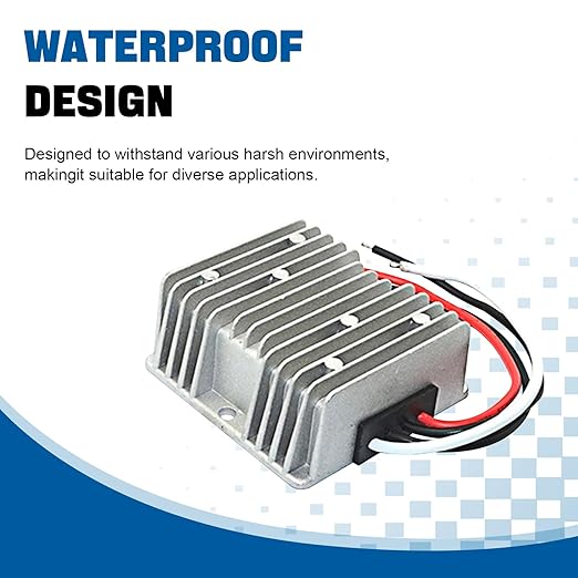 Boost Buck Converter, 18V-36V to 24V 15A 360W Aluminium Shell Waterproof Auto Step Up Down Voltage Regulator, for Car Audio Solar Power System LED Display Screen