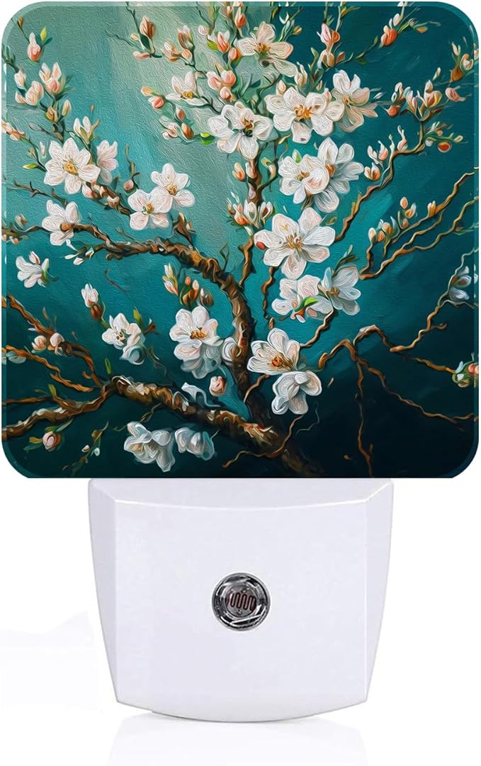 FSHVQKD Blossoming Almond Tree Night Light,Plug-in Nightlights Auto Sensor Night Lamp Dusk to Dawn Lamp Home Decor for Nursery Children Girls Boys