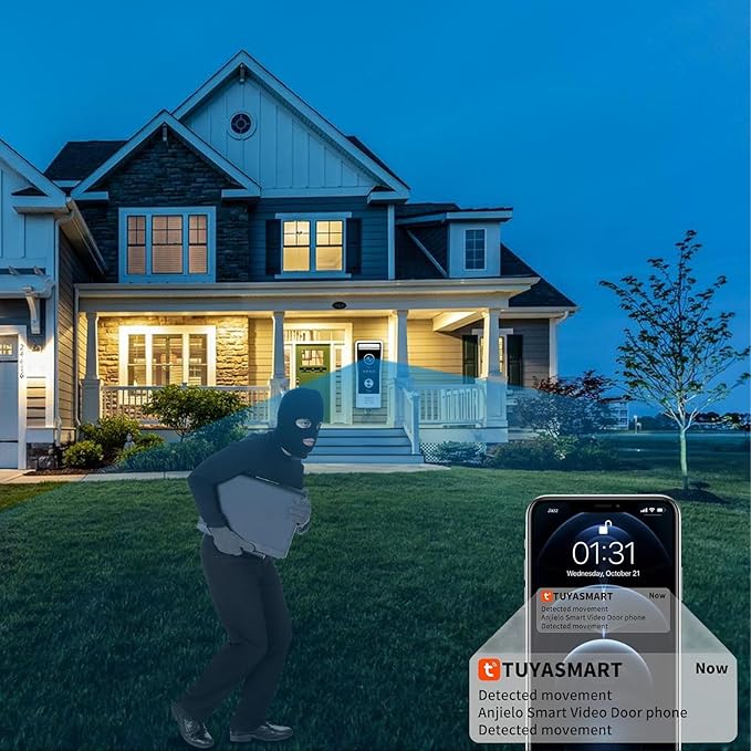 Video Doorbell Intercom System,7 Inches Touch Screen Video Doorbell Door Phone System,Support Remote Unlock, Dual-Way Intercom,Night Vision for Villa House Office Apartment (1-Camera + 2-Monitor)