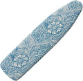 ZCFYGDX William Morris Decor Ironing Board Cover - Elastic Edges Nylon Buckle Straps Hook & Loop Fastener Strap,Easy to Install Scorch-Resistant Stain Resistant Standard,Blue Floral Leaf Print
