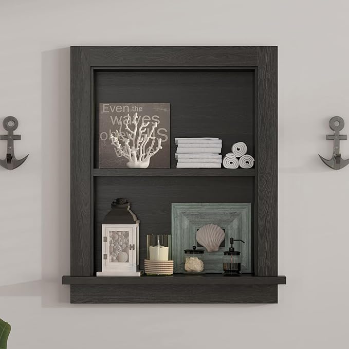 Recessed Medicine Cabinet,14x18 in Wall Bathroom Cabinet with Storage,Bathroom Niche for Shower Wall for Bedroom/Hallway,Black Shower Niche,Wall Niches Insert for Drywall,MDF