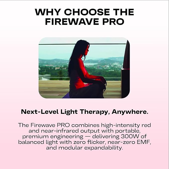 EMR-TEK Firewave Pro 300W | Red & Near-Infrared Light Therapy for Face & Body, Red (630nm 670nm) & Near-Infrared (850nm) | Modular, High-Powered LED Panel | At-Home Skincare, Wellness & Full-Body Use
