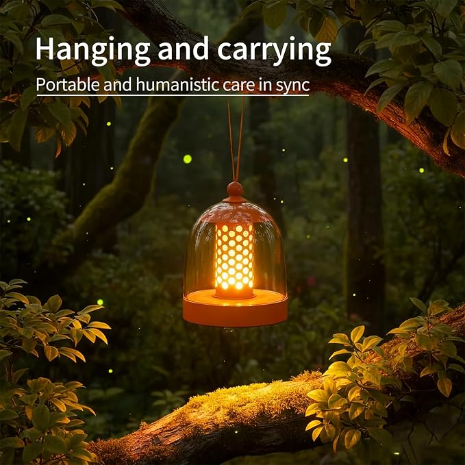 MKLK Camping Lantern, IPX4 Waterproof Touch Control LED Night Light, USB Rechargeable & Long Lasting Battery, Portable Hanging Tent Lamp for Outdoor Camping Hiking Backpacking,Orange