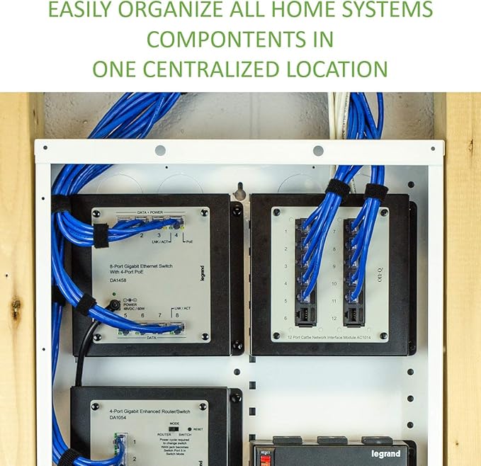 On-Q 28" Structured Media Enclosure with Hinged Cover Lock, 20 Gauge CRS, Flush or Surface Mount
