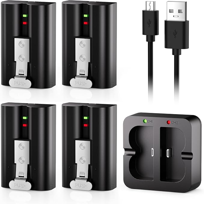 4-Pack Replacement Battery for Ring Doorbell - 7200mAh Rechargeable Camera by Lesaps