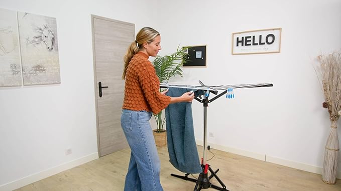 Vortexdryer Rotating Cloth Dryer – Electric Drying Rack with 2-Hour Auto Shut-Off | Foldable, Lightweight, 20kg Max Load | 120-Minute Timer | 18V DC Power | Indoor Clothes Drying Solution