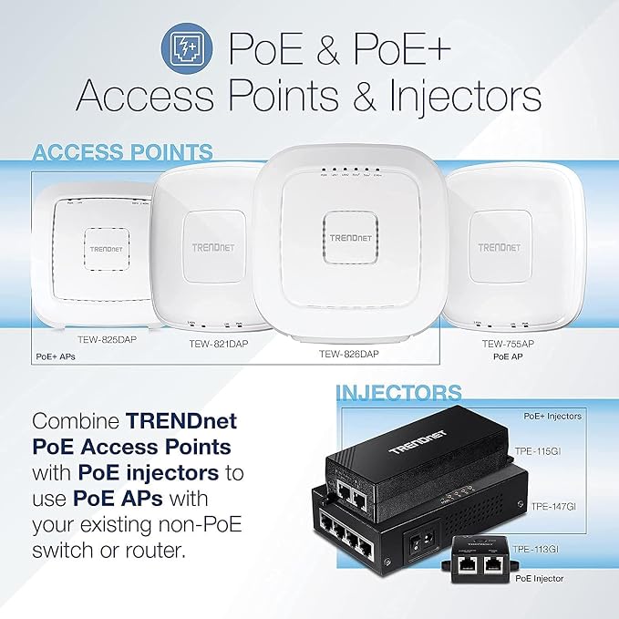 TRENDnet Gigabit Power Over Ethernet Plus Injector, PoE+ Power Network - Image 2