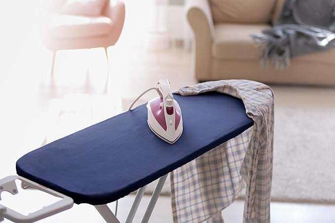 Encasa XO Ironing Board Cover and Pad 54"x15" - 4mm Felt Large Iron Board Cover with Padding - Heat Resistant, Stain-Safe Dye, Non Slip Elastic Bungee Cord Tightening Iron Table Cover Cobalt