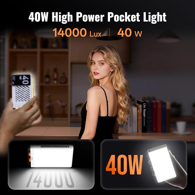 ZHIYUN FIVERAY M40 Video Light, 40W Portable Camera Light, 14000 Lux, CRI/TLCI - Image 4