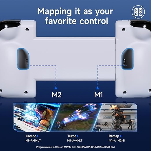 EasySMX M05 Mobile Gaming Controller for iPhone 15 Series (USB-C),Android Gaming Controller with Hall Trigger,Advanced Vibration,Plug & Play,Bluetooth (Type-C)