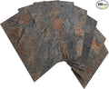 AULIGET 100 Piece Rust Slate Peel and Stick Backsplash Wall Tiles, 3" x 6" PVC Faux Stone Stick on Tiles for Backsplash Kitchen, Bathroom, Laundry Room, Camper, Fireplace