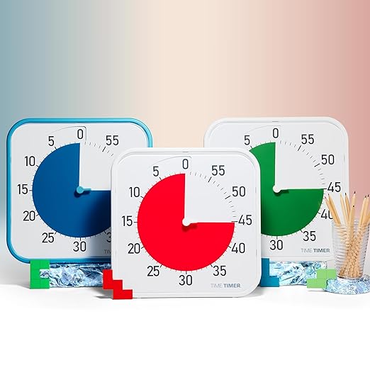 Time Timer Original 12" Visual Countdown Timer – Large 60-Minute Silent Classroom Visual Timer for SEL, Emotional Regulation, Focus, Calm Transitions, ADHD, Autism – (Green & White)