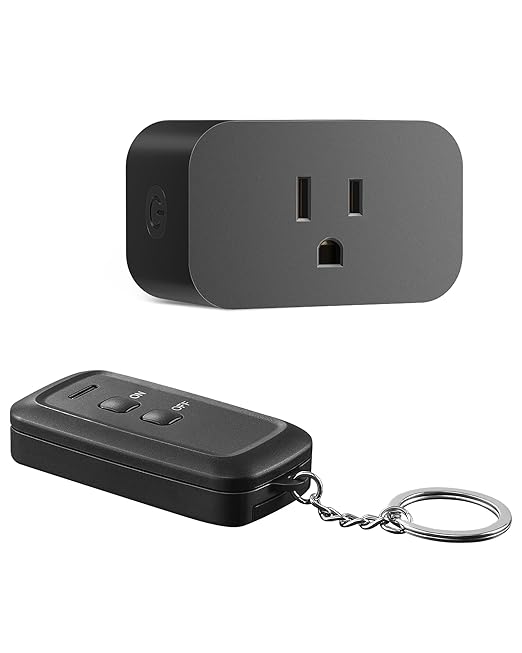 DEWENWILS Indoor Remote Control Outlet, Wireless Remote Light Switch, No Interference Remote Outlet Switch, No Wiring, 15A/1875W, 100ft RF Range, Compact Design, Programmable