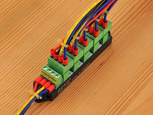 16Amp 300V 4x6 Position Pluggable Terminal Block Distribution Module. OONO D-1654GP