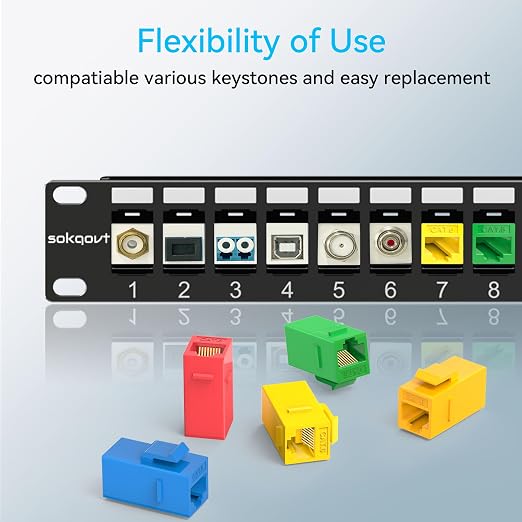 Sokqovt 12 Port Mini Blank Keystone Patch Panel - Image 5