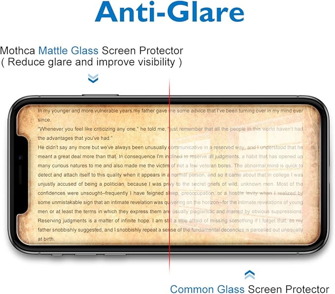 Mothca 2 Pack Matte Glass Screen Protector - Image 3