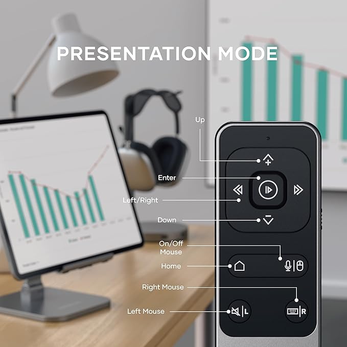 Satechi Bluetooth Remote Control, R2 Multimedia Remote Control in Presentation & Media Mode, for MacBook Air/Pro M5/M4, iPad Air/Pro M5/M4/M3, Not Compatible with Windows 10/11