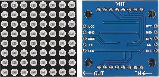 Azuocn 5PCS MAX7219 8x8 Dot Matrix LED Display Module 5V MCU Control MAX7219 LED Dot Matrix DIY Kit (Blue)