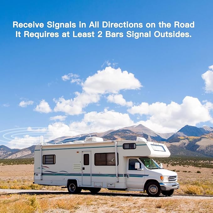 Truck & RV Cell Phone Signal Booster – Boost 5G & 4G LTE for Long Haul Vehicles (Band 2/4/5/12/13/17/25/66), FCC Approved Mobile Cellular Repeater for All U.S. Carriers