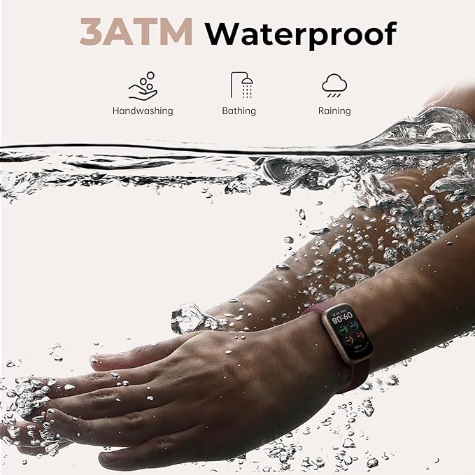 TIFOZEN Fitness Tracker for Women Men, Smart Watch Band with 24/7 Heart Rate Blood Oxygen Sleep Monitor, Calories Step Tracker Pedometer 3ATM Waterproof Activity Tracker for Android iOS, Wine Red