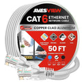 CAT 6 50 FT Ethernet Cable, Indoor High-Speed 10Gbps Snagless Long CAT6 50 Foot by AvesView