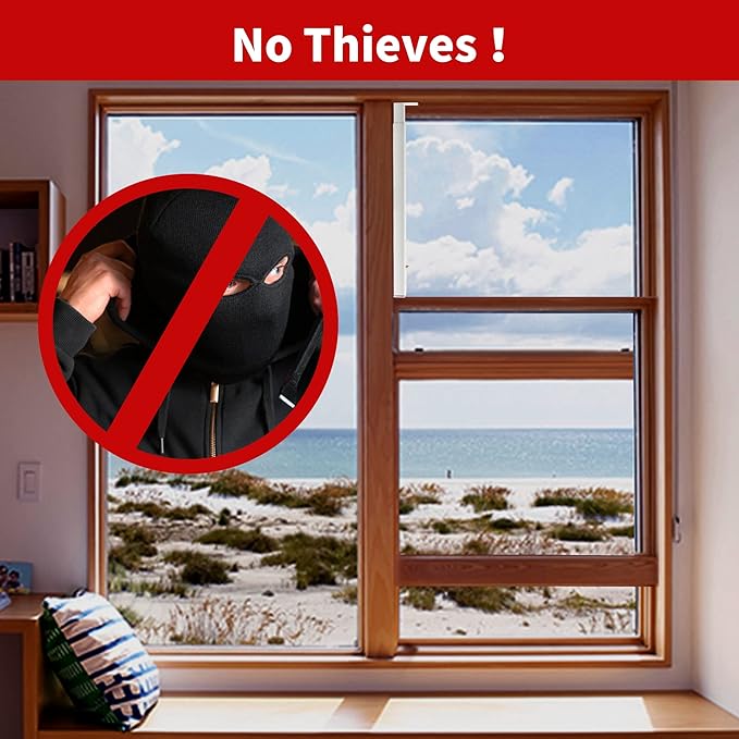 ZhouDaShu Adjustable Window Security Bars (Steel), Window Locks Bars Inside for Prevent Burglary, Window Stoppers for Vertical/Sliding Windows, Window Safety Bars Extends from 16.3-29.3 Inch(2 pcs)