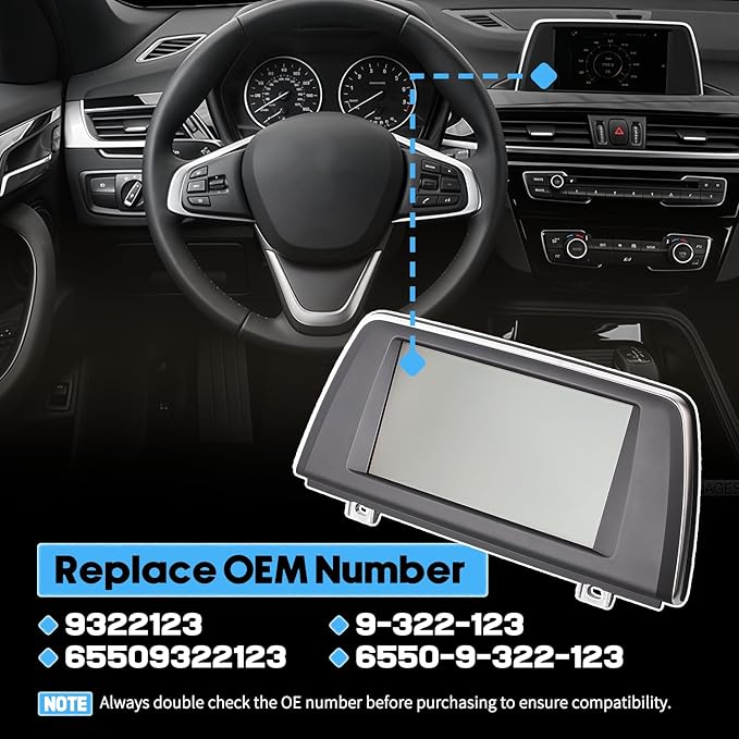 6.5'' Information GPS Dash Display Screen Fit for BMW X1 F48 2.0L 2016-2018 Fit for BMW X2 F39 2.0L 2016-2018 Dash Multimedia Navigation Monitor Replaces 9322123 9-322-123 65509322123 6550-9-322-123