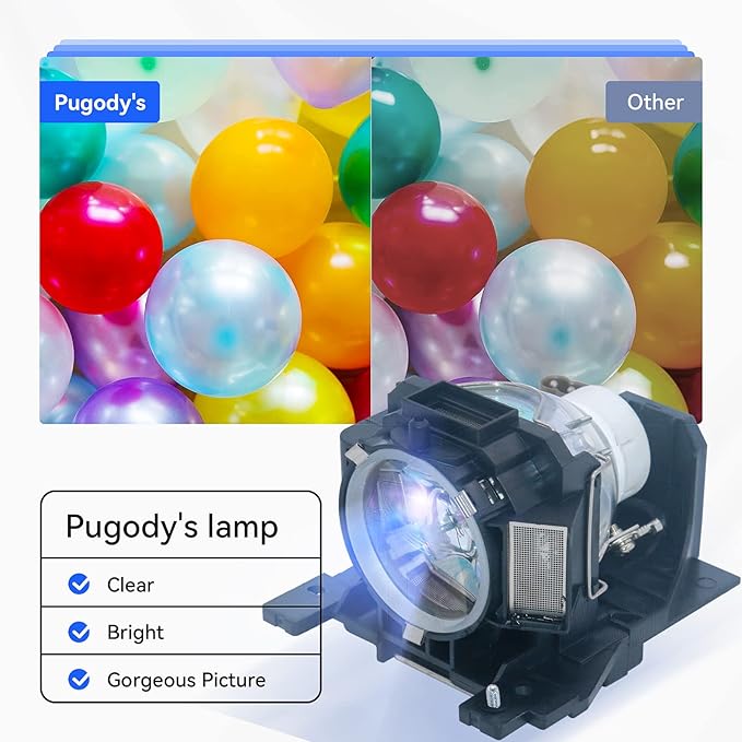 Pugody Quality DT00891 Replacement Projector Lamp Bulb for Hitachi CP-A100 ED-A100 ED-A110 CP-A101 CP-A100 CP-A100J CP-A101 ED-A100 ED-A100J ED-A110 ED-A110J HCP-A7 HCP-A8 ED-A6/A7 with Housing