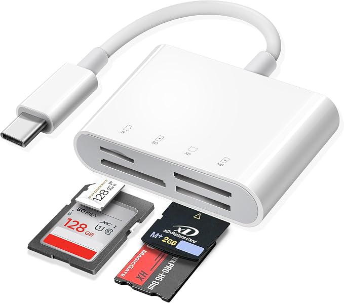 USB C SD Card Reader for iPhone 15 16/iPad/MacBook/Mac, xdgeLoad 4 Slots Type C by xdgeLoad