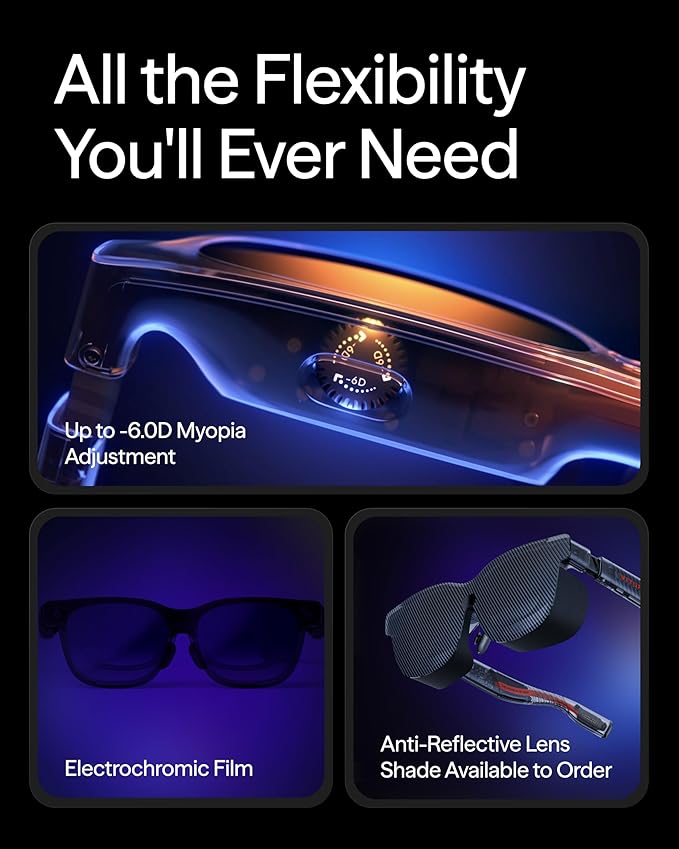 VITURE Luma XR Glasses — 146” 1200p Ultra Sharp Display, 1000 Nits, 50° FOV, Dimming Adjustments, USB-C Connection for iPhone, Android, Mac, PC, Steam Deck, First-Ever XR Experience for Switch 2